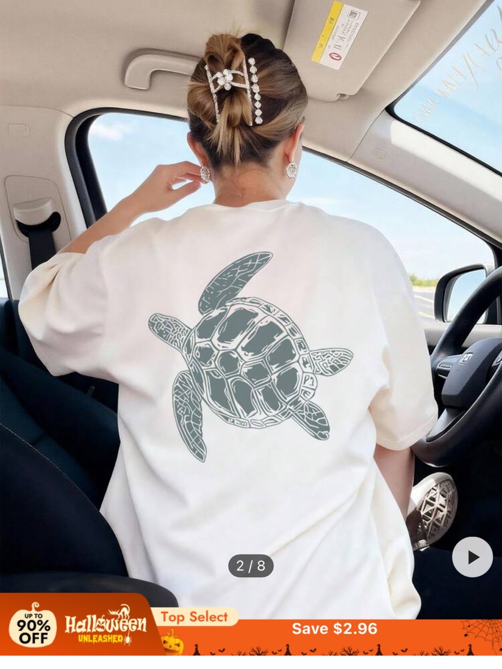 Sea Turtle Graphic Tee - White